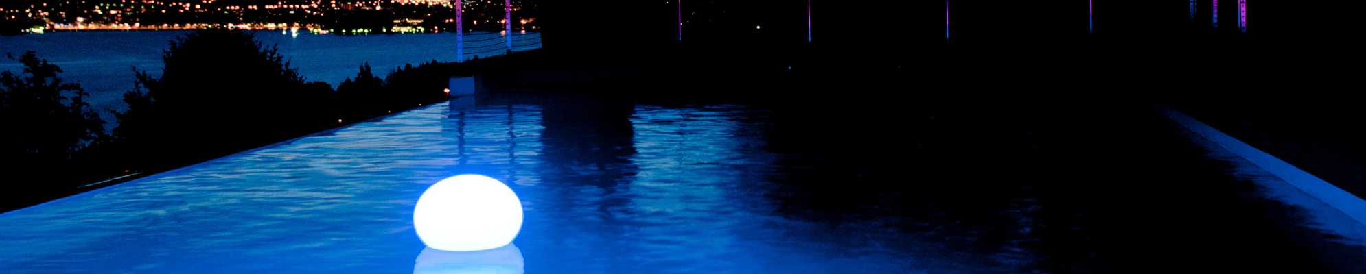 smart and green lamp on water